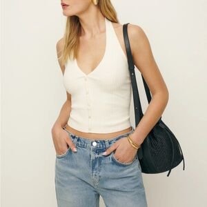 Lucia Ribbed Halter Tank- never worn